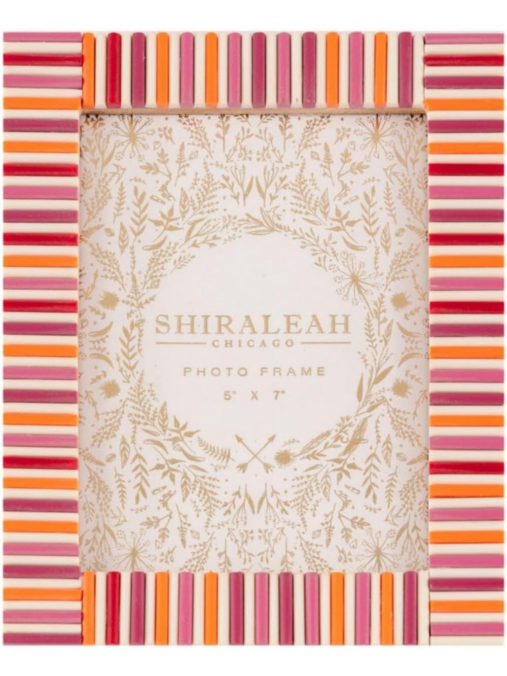 Vibrant 5" x 7" Mosaic Stripes Picture Frame in Red - Stylish Home Decor Accent